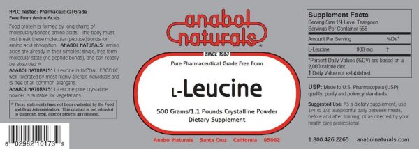 Etiqueta de L-Leucina Anabol Naturals