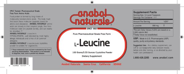 L-Leucine etiqueta de frasco