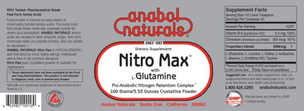 Nitro Max etiqueta