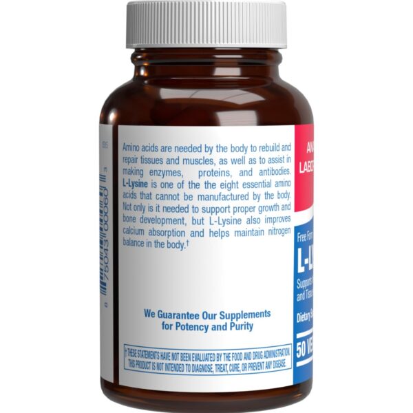 Frasco de cápsulas L-Lysine 500 mg