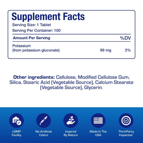 Etiqueta del producto gluconato potasio quelado