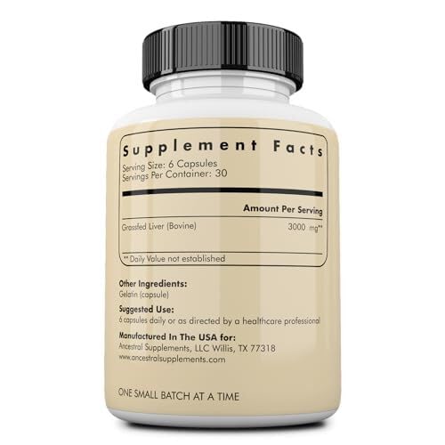 Etiqueta de Ancestral Supplements Liver Capsules