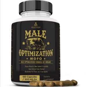 Version 1.0.0 Ancestral Supplements Mofo frasco 180 cápsulas orgánicas para hombres