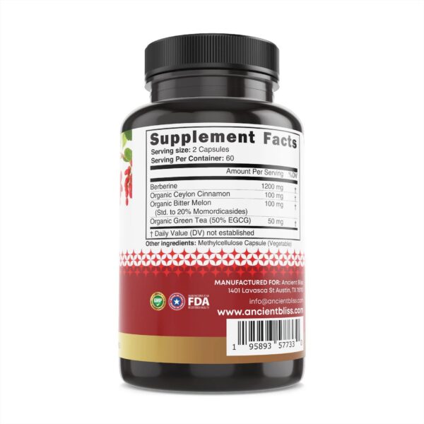 Cápsulas vegetales Ancient Bliss Berberina 1200 mg