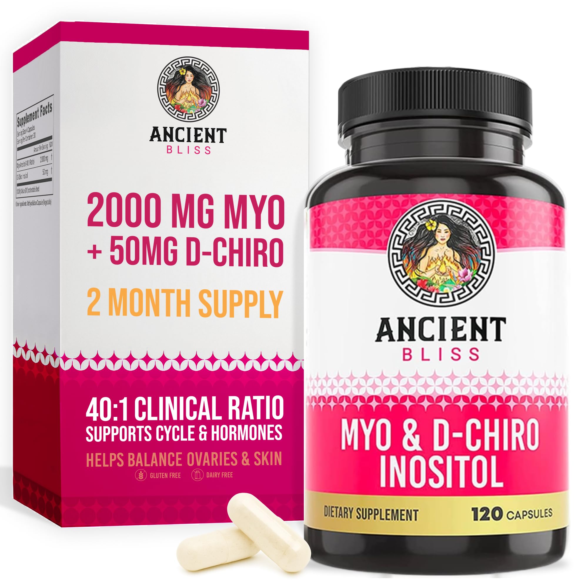 Ancient Bliss Myo-Inositol y D-Chiro Inositol 40:1 2050 mg