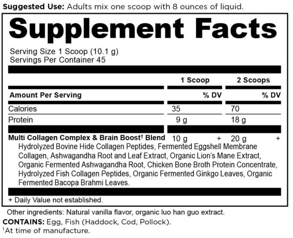 Frasco de colágeno en estante