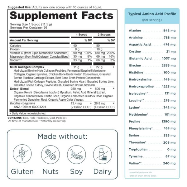 Version 1.0.0 Etiqueta con detalle de ingredientes