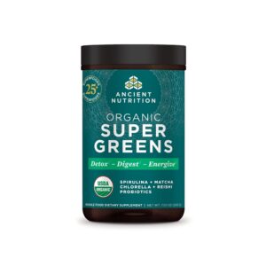 Version 1.0.0 Polvo Super Greens Ancient Nutrition bote 25 porciones sabor verde