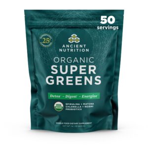 Ancient Nutrition Super Greens polvo orgánico envase