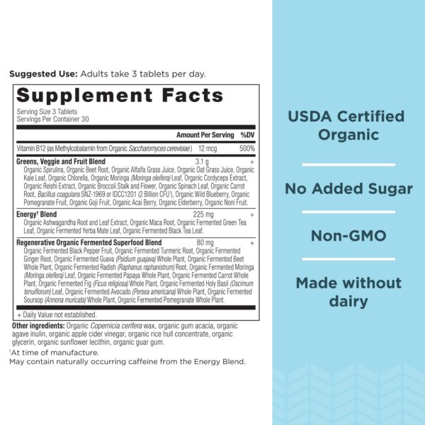 Ancient Nutrition Supergreens Energizer frasco