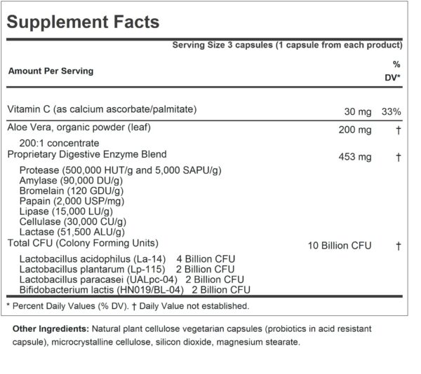 Version 1.0.0 Aloe Vera-200 etiqueta en frasco