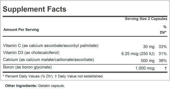 Version 1.0.0 Etiqueta de la botella Calcium Intensive Care en primer plano