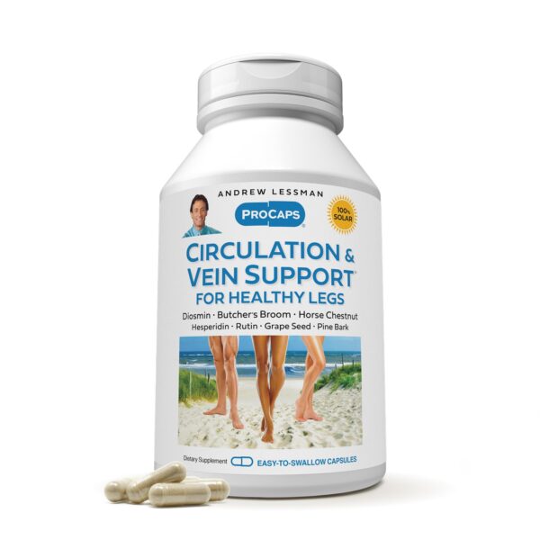 Frasco y etiqueta de ANDREW LESSMAN Circulación y Apoyo Venoso