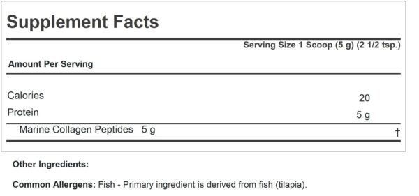 Etiqueta de producto Colágeno marino