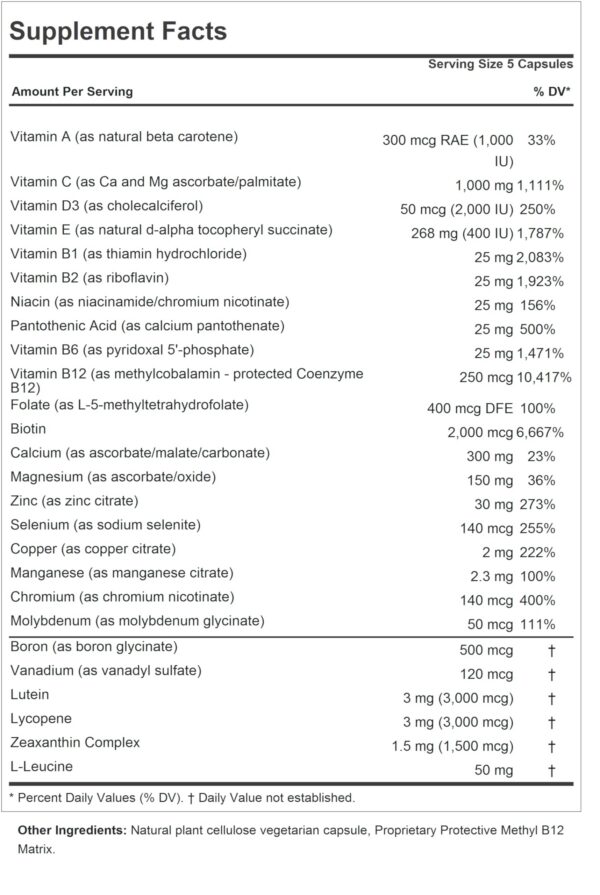 Version 1.0.0 Complete 900 cápsulas etiqueta trasera