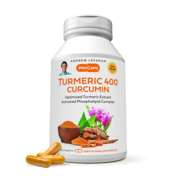 Turmeric 400 mg Andrew Lessman cápsulas frente