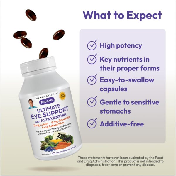 Etiqueta frontal del producto Eye Support Astaxanthin