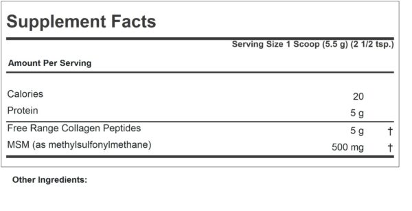 Etiqueta del producto con ingredientes