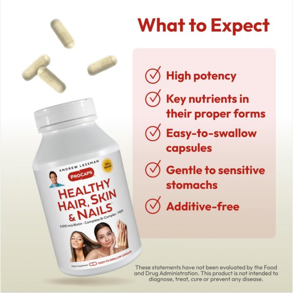 Cápsulas para cabello piel uñas Andrew Lessman 240 cuenta