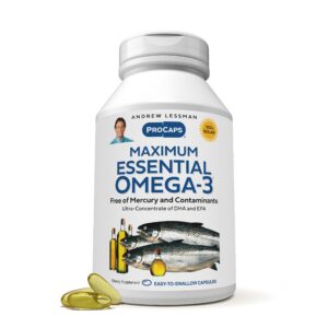 Frasco de omega-3 Andrew Lessman Max Essential