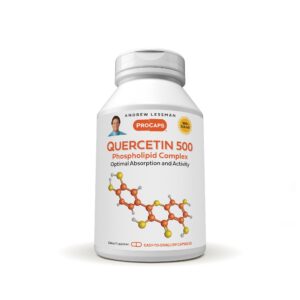 Etiqueta frontal de Quercetina 500 mg Andrew Lessman