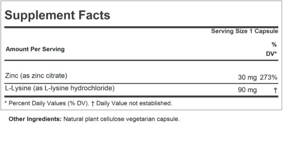 Etiqueta Zinc 30 mg Andrew Lessman