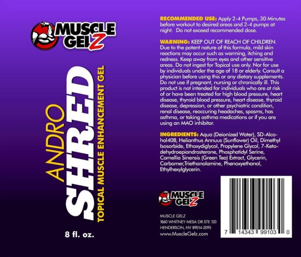 Version 1.0.0 Frente del envase Andro Shred