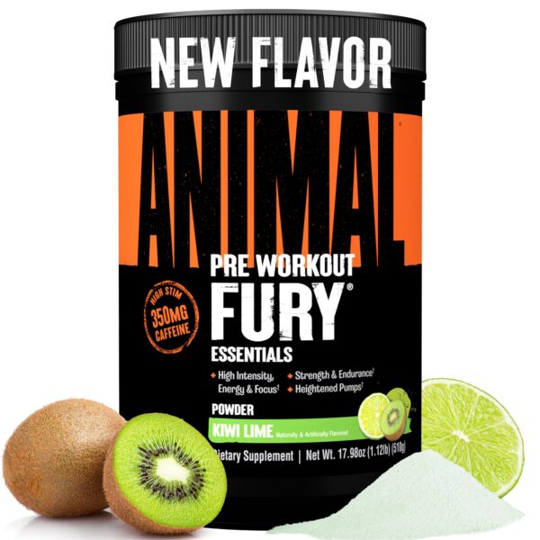 Animal Fury pre entrenamiento polvo sabor kiwi lima envase
