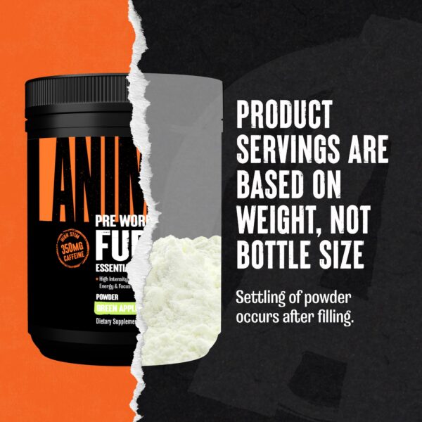 Etiqueta de ingredientes en envase Animal Fury Pre Workout