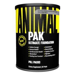 Animal Pak multivitaminico pack 30 tabletas para rendimiento deportivo