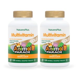 Paquete doble multivitaminas Animal Parade sabor naranja para niños