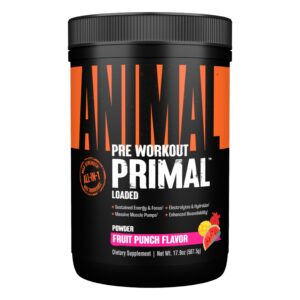 Version 1.0.0 Animal Primal polvo preentrenamiento sabor ponche de frutas 17.9 oz