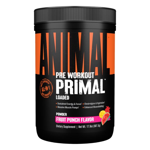 Animal Primal polvo preentrenamiento sabor ponche de frutas 17.9 oz