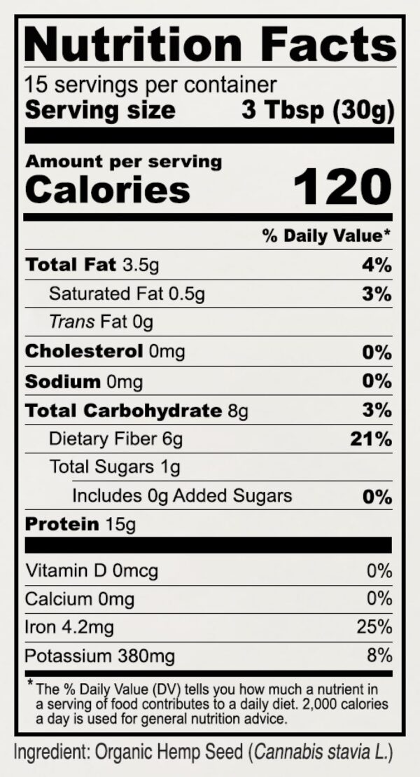 Frasco de proteina de cáñamo sin sabor