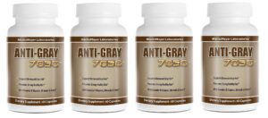 Paquete de Anti-Gray Hair 7050 con 4 botellas y 60 cápsulas cada una