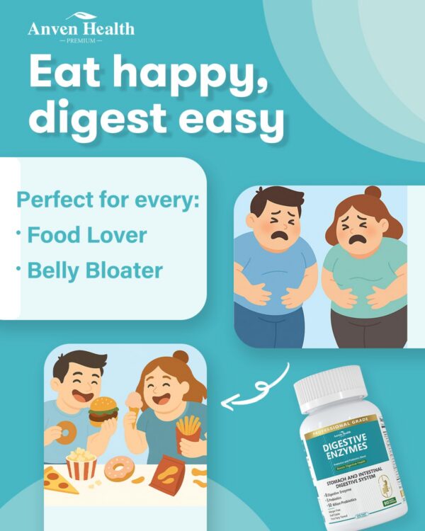 Cápsulas de Anven Health para salud digestiva y alivio de hinchazón