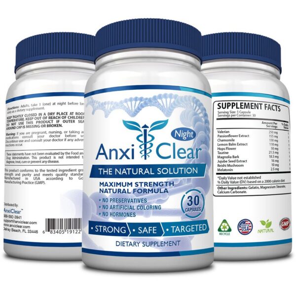 Etiqueta lateral de la botella AnxiClear