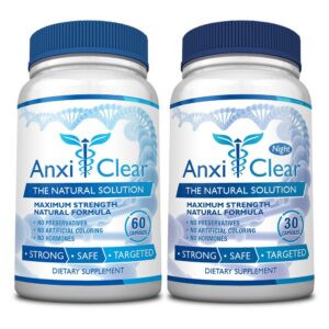 Version 1.0.0 Frente de la botella AnxiClear Día y Noche