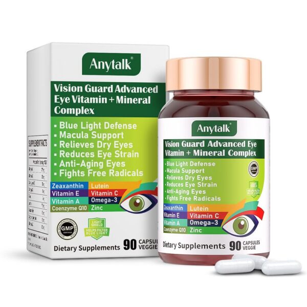ANYTALK Lutein Eye Vitamins cápsulas y frasco