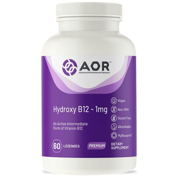 AOR Hydroxy B12 pastillas sublingual frontal