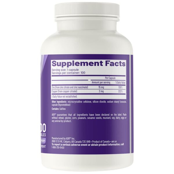 Etiqueta frontal de AOR Zinc-Copper Balance