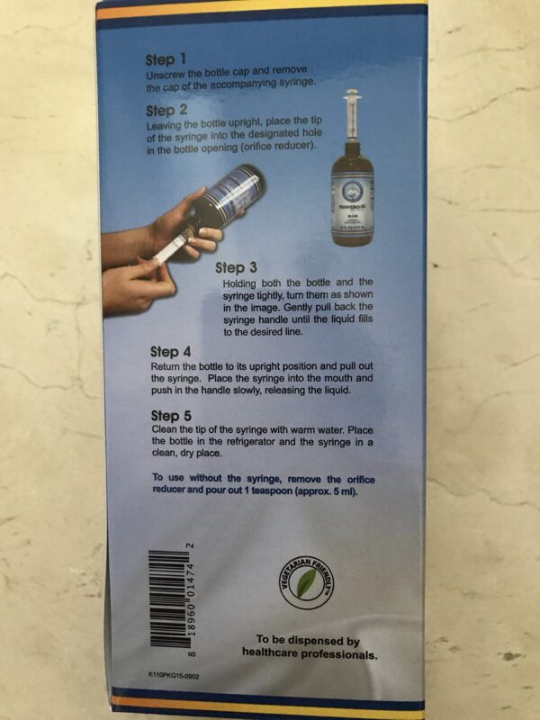 Version 1.0.0 Etiqueta de Resvero Active close-up