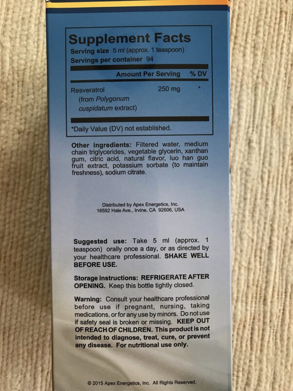 Resvero Active etiqueta y empaque