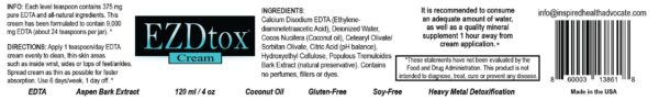 Aplicación de crema EZDtox con EDTA para desintoxicación natural