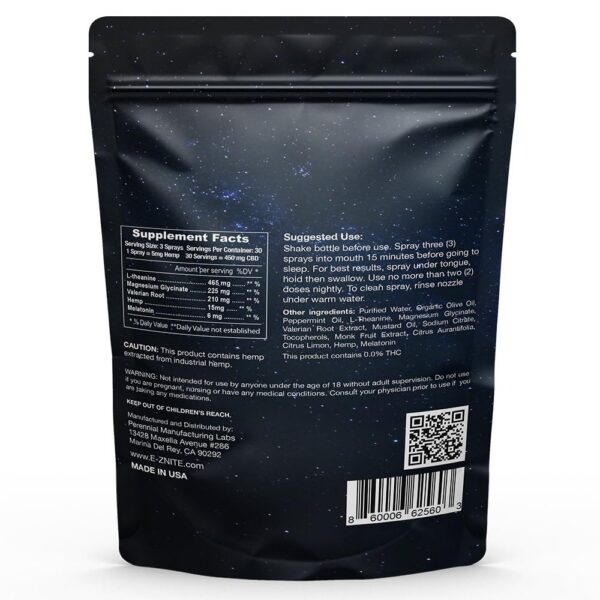 Aplicación spray para dormir E-Z Nite bajo la lengua