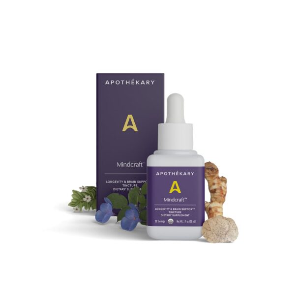 Frasco Apothékary Mindcraft gotas herbales veganas para enfoque