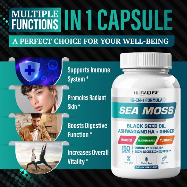 Apoyo digestivo y energía Nurafuse Sea Moss suplemento
