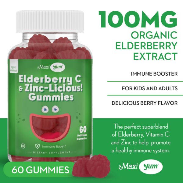 Apoyo inmunológico gomitas sauco con zinc y vitamina C veganas