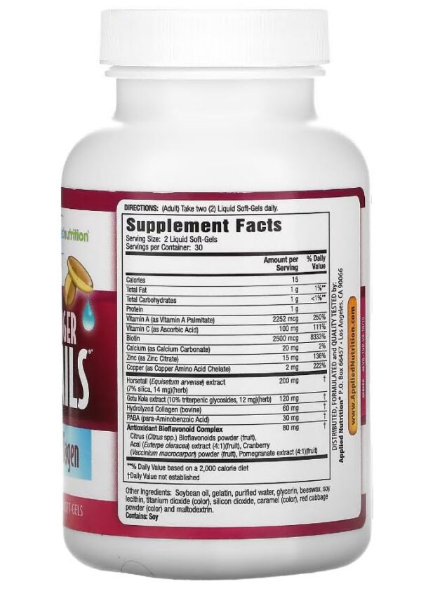 Applied Nutrition frasco suplemento cabello uñas