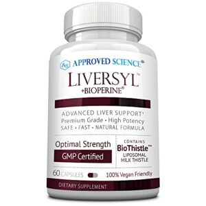 Frasco de capsules Approved Science Liversyl con soporte para hígado